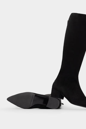 High Boot Diva | Deep Black Suede