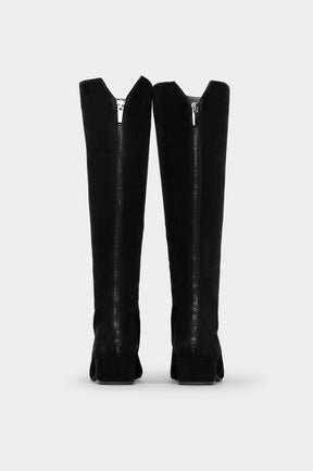 High Boot Diva | Deep Black Suede