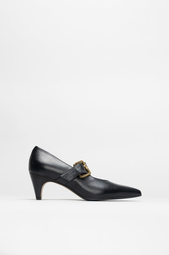 Buckle Pump Chiffon | Noble Black Nappa Leather