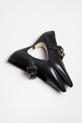 Buckle Pump Chiffon | Noble Black Nappa Leather