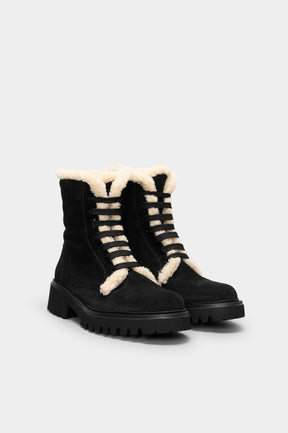 Warm Lined Boot Pepe | Off-Black Suede