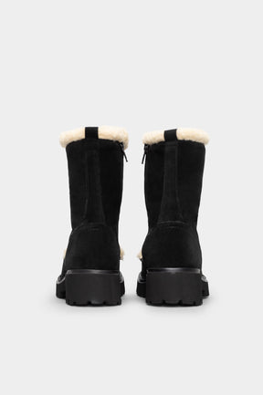 Warm Lined Boot Pepe | Off-Black Suede