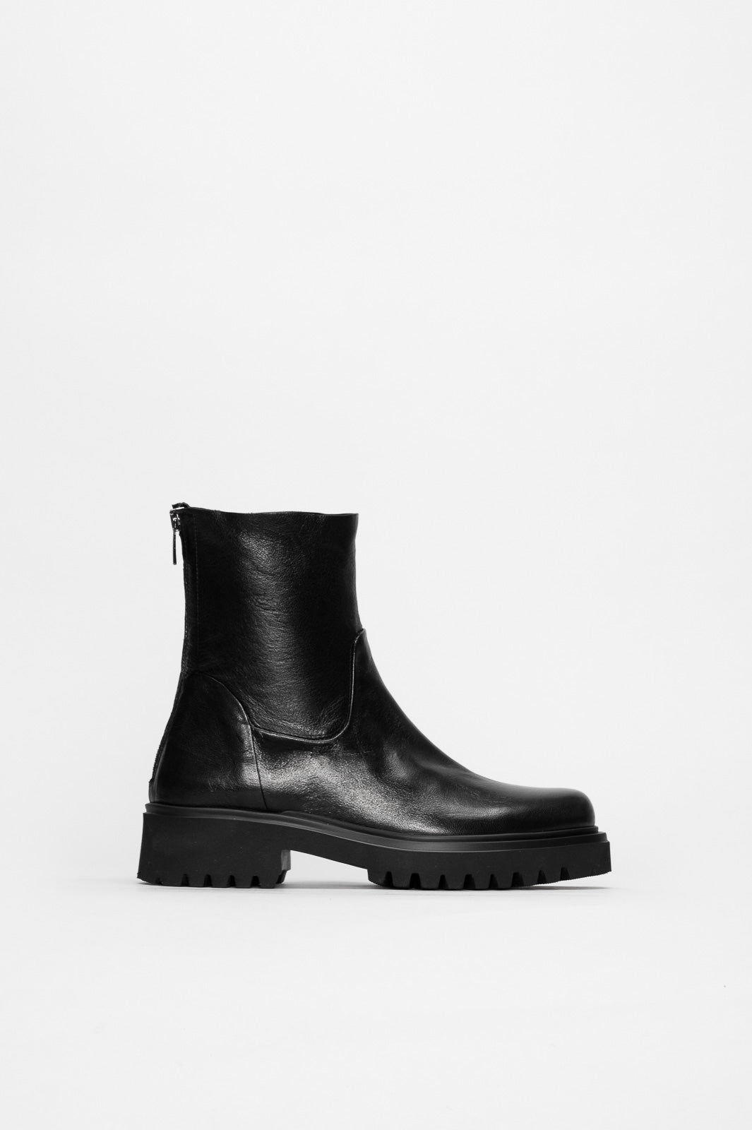 Zip Boot Dallas | Deep Black Calf Leather