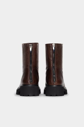 Zip Boot Dallas | Rustic Brown Calf Leather