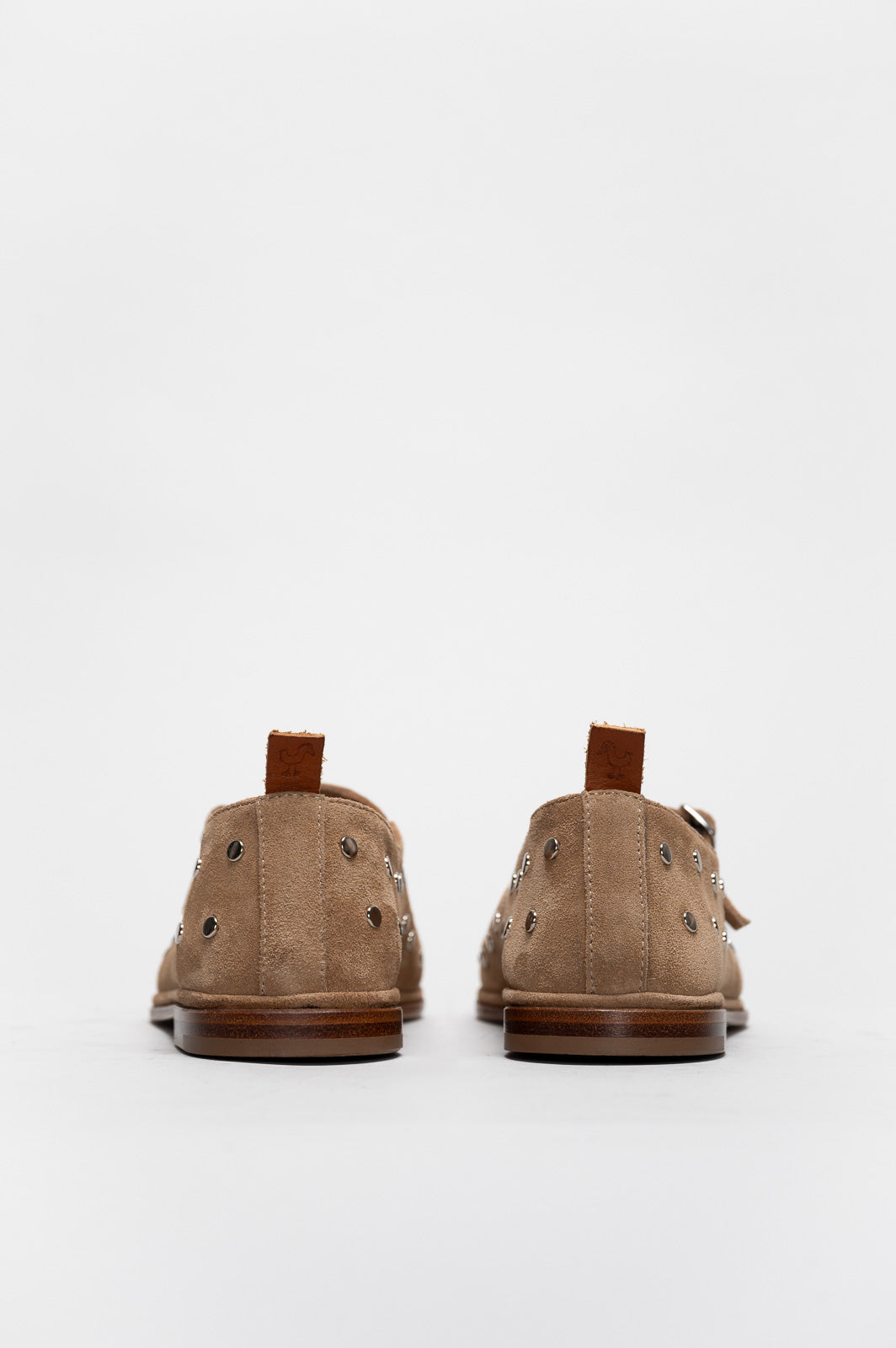 Mary Jane Flat Penelope Studs | Sand Beige Brushed Suede