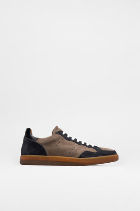 Men's Low-Top Sneaker | Taupe-Black Vintage Suede