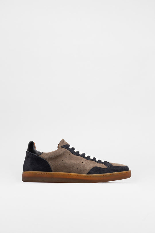 Men's Low-Top Sneaker | Taupe-Black Vintage Suede