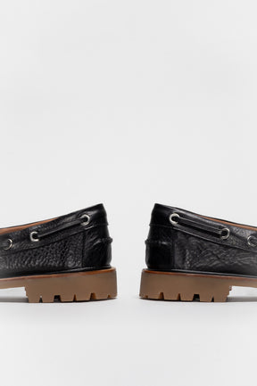 Boat Shoe Mary G | Midnight Black Full-Grain Leather