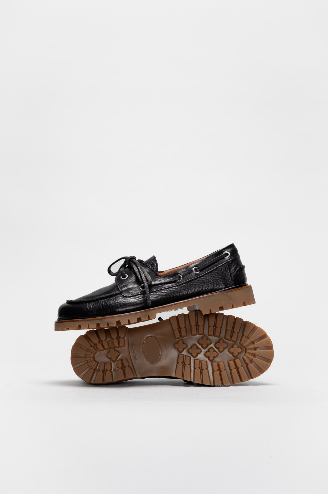 Boat Shoe Mary G | Midnight Black Full-Grain Leather
