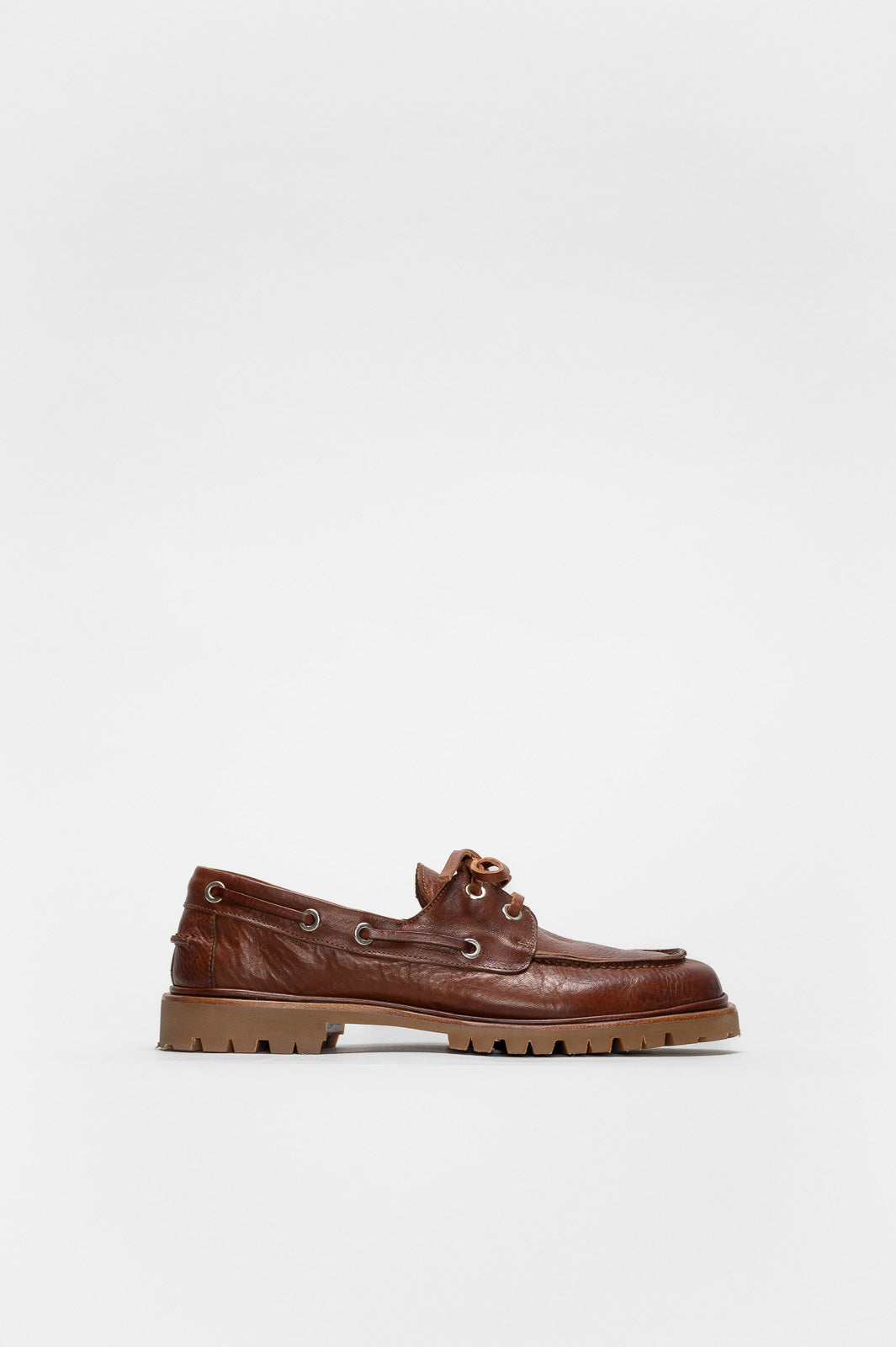 Boat Shoe Mary G | Caramel Brown Full-Grain Leather