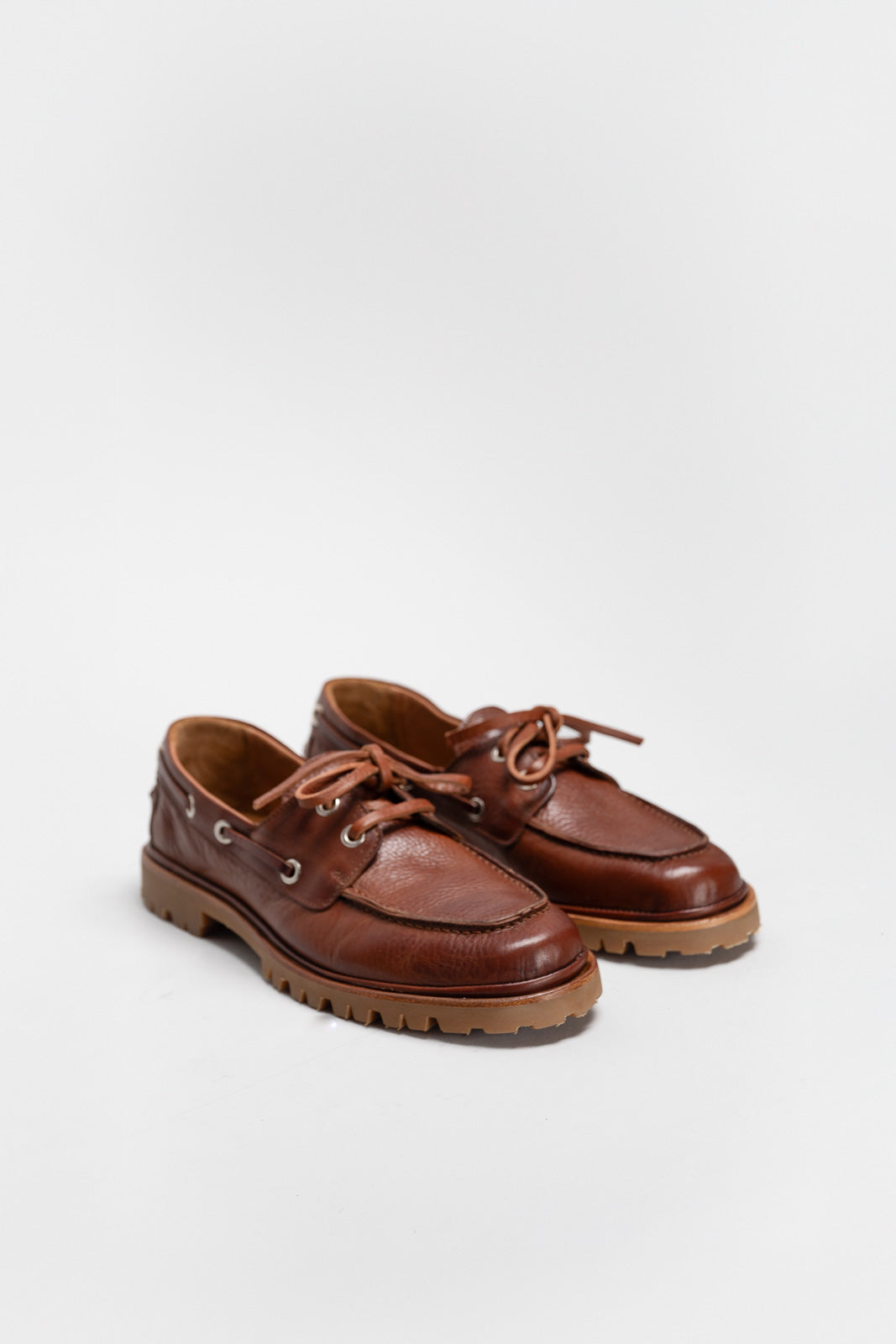 Boat Shoe Mary G | Caramel Brown Full-Grain Leather