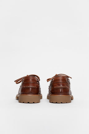 Boat Shoe Mary G | Caramel Brown Full-Grain Leather