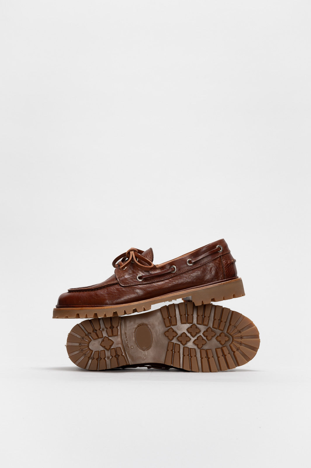 Boat Shoe Mary G | Caramel Brown Full-Grain Leather