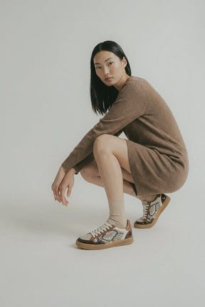 Low-Top Sneaker Giada | Snake Embossed Calf Leather