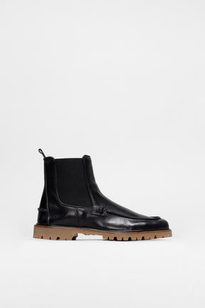 Shearling Boot Otterproof | Rustic Black Calf Leather