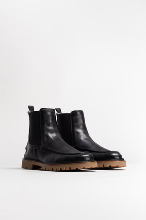 Shearling Boot Otterproof | Rustic Black Calf Leather