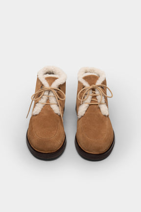 Shearling Boot Fox  | Cognac Calf Suede