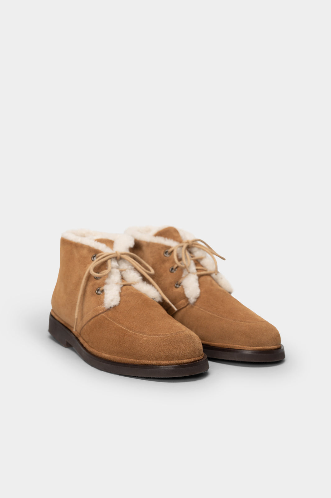 Shearling Boot Fox  | Cognac Calf Suede