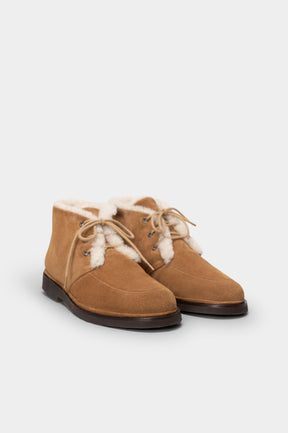 Shearling Boot Fox  | Cognac Calf Suede