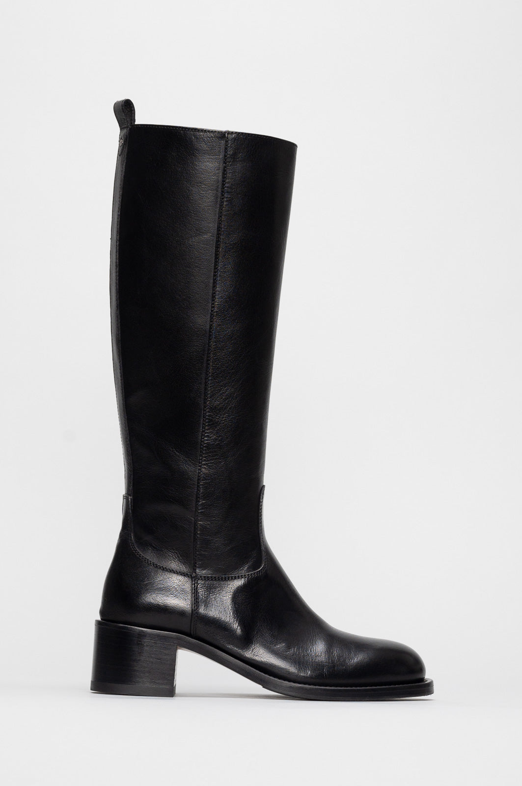 High Boot Tibe | Deep Black Calf Leather