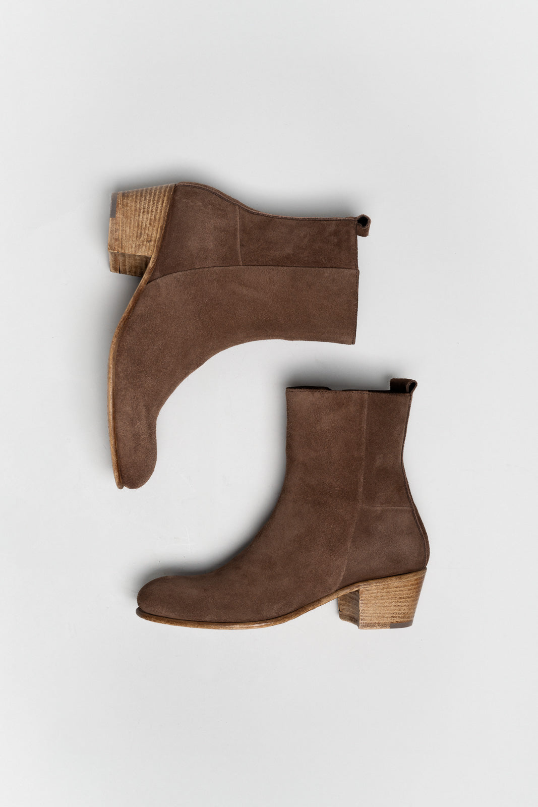 Mid-Heel Ankle Boot Eva | Walnut Brown Brushed Suede