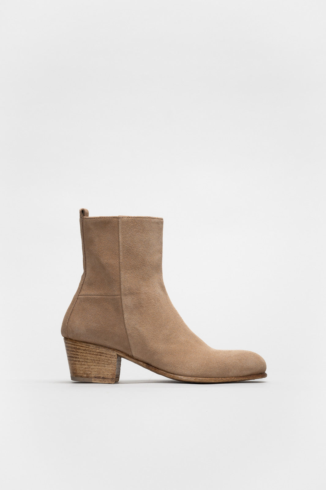Mid-Heel Ankle Boot Eva | Driftwood Beige Brushed Suede