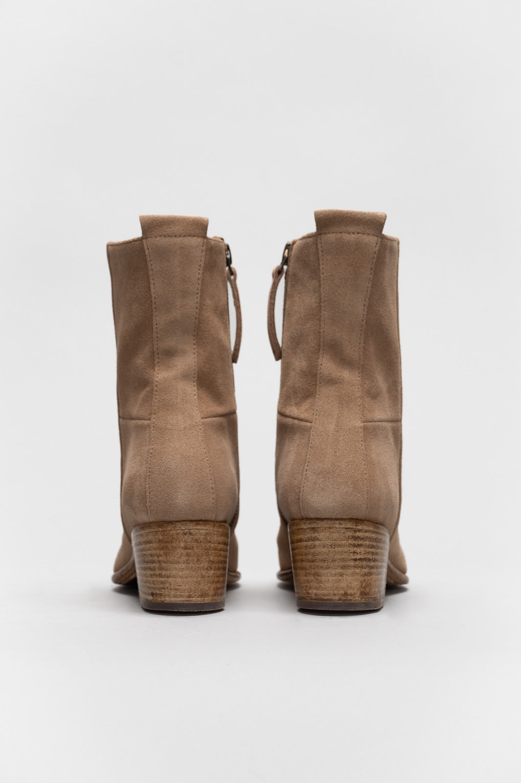 Mid-Heel Ankle Boot Eva | Driftwood Beige Brushed Suede