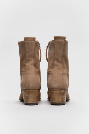 Mid-Heel Ankle Boot Eva | Driftwood Beige Brushed Suede