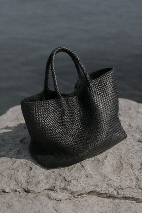 Tote Bag Class | Black Woven Calf Leather