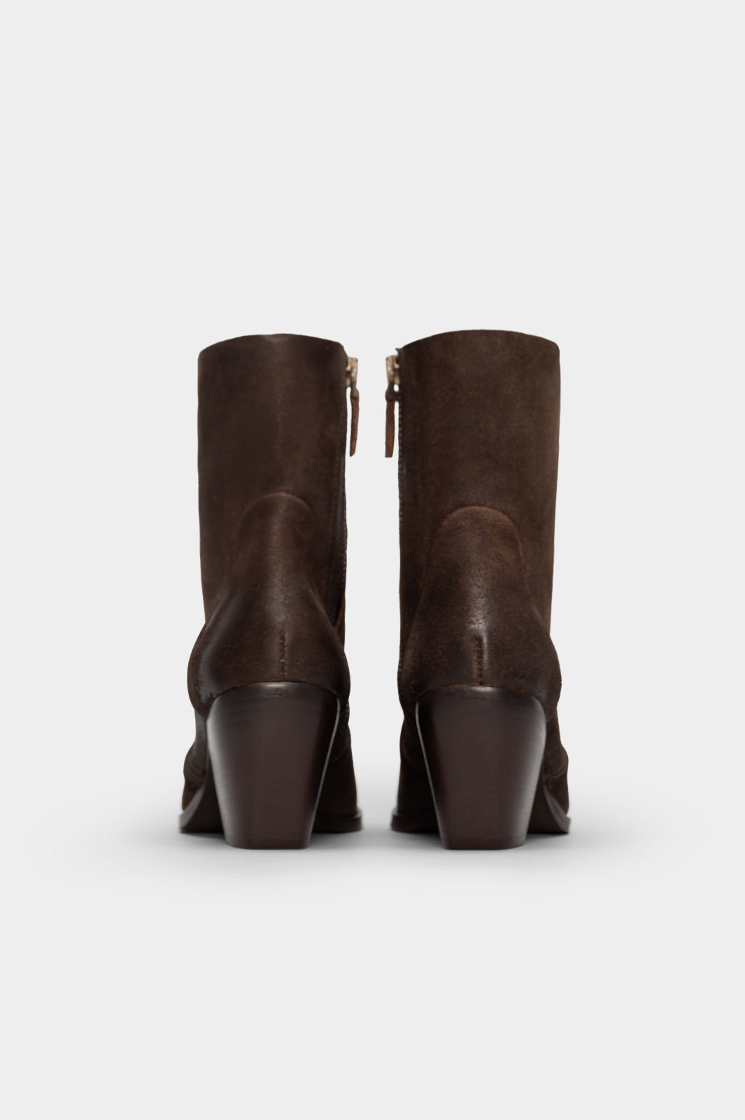 Cuban Ankle Boot Row | Mud Brown Suede