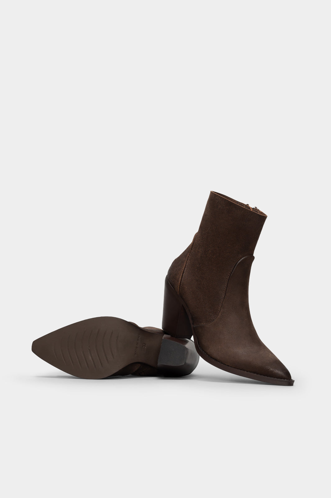 Cuban Ankle Boot Row | Mud Brown Suede