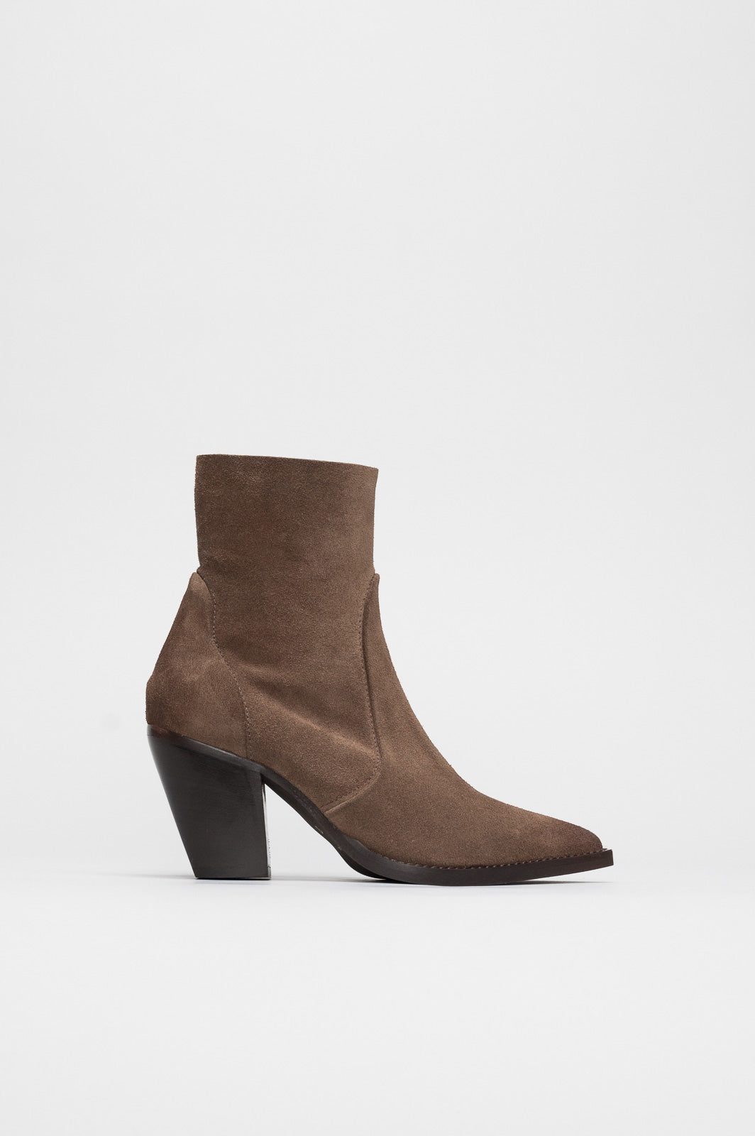 Cuban Ankle Boot Row | Antique Cognac Suede