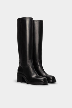 Pull-On High Boot Sorine | Black Calf Leather