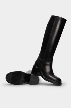 Pull-On High Boot Sorine | Black Calf Leather