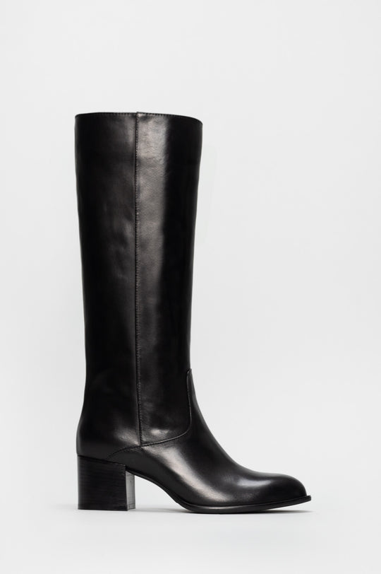 Pull-On High Boot Rovenne | Black Calf Leather