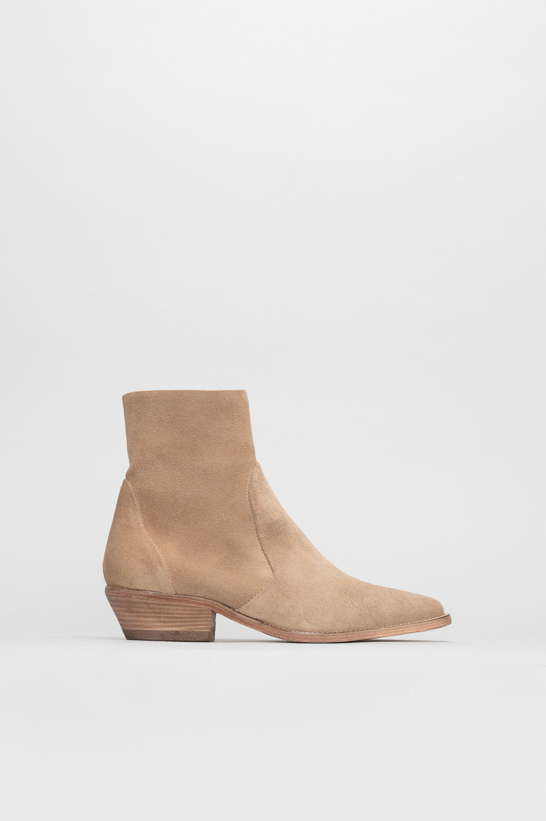 Cuban Ankle Boot Sierra | Oat Beige Calf Suede