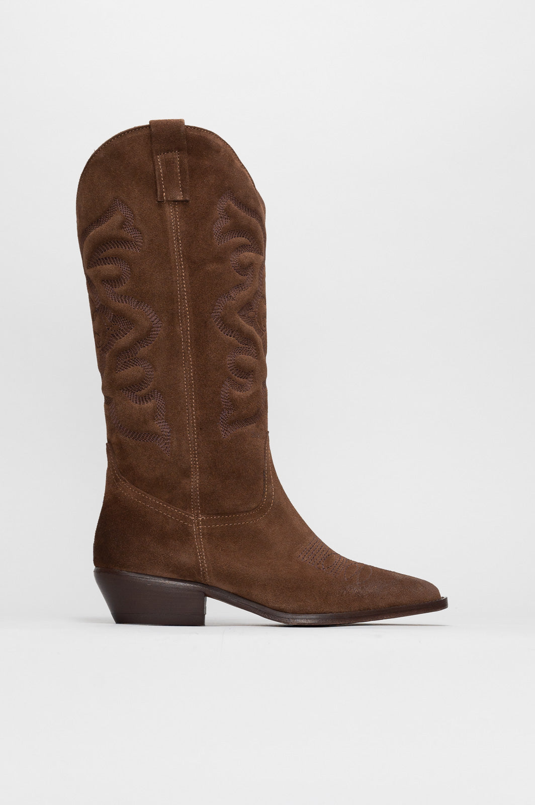 Western High Boot Rosalba | Coffee Brown Brushed Suede