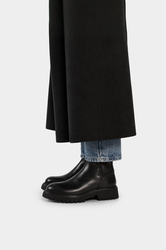 Shearling Boot Darcy | Black Calf Leather