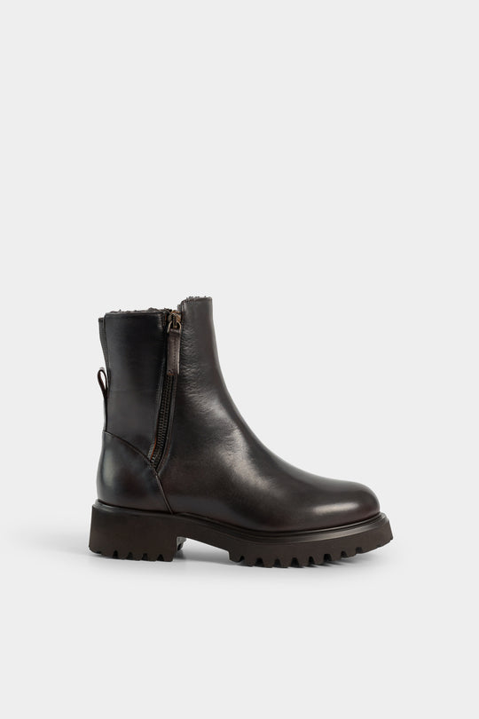 Shearling Boot Darcy | Brown Calf Leather