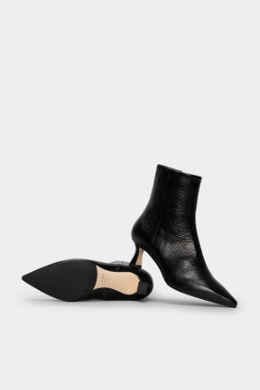 Pointed Ankle Boot Anastasia | Black Nappa Leather
