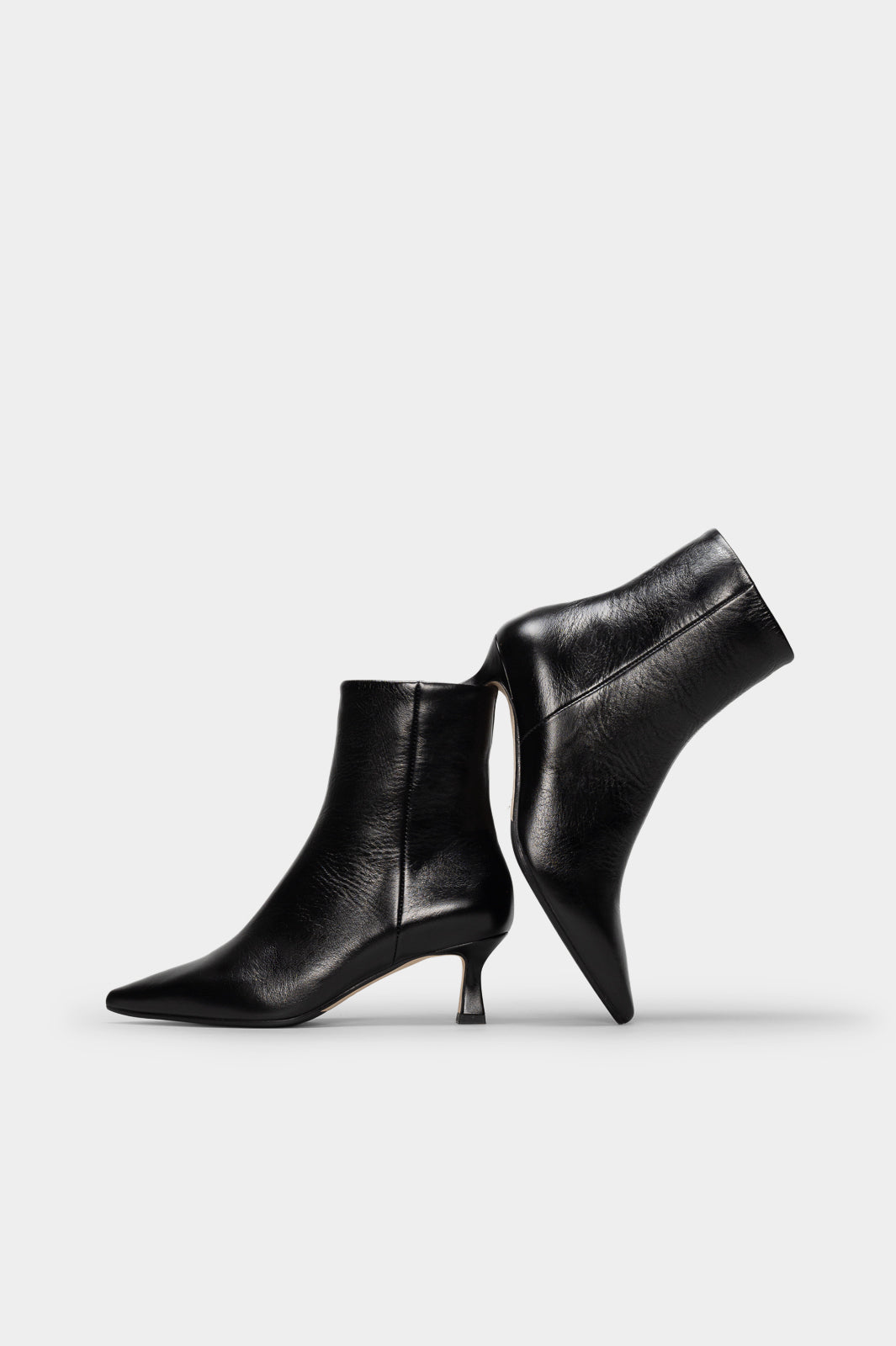 Pointed Ankle Boot Anastasia | Black Nappa Leather