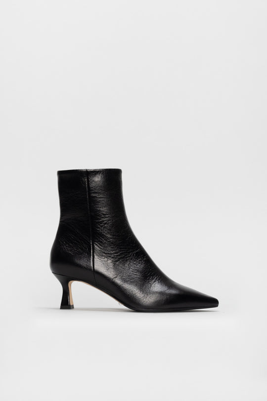 Pointed Ankle Boot Anastasia | Black Nappa Leather