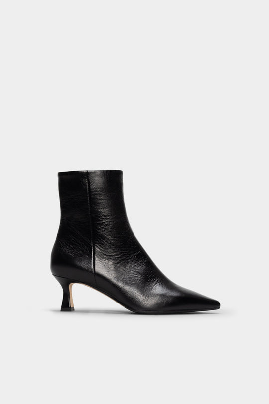 Pointed Ankle Boot Anastasia | Black Nappa Leather