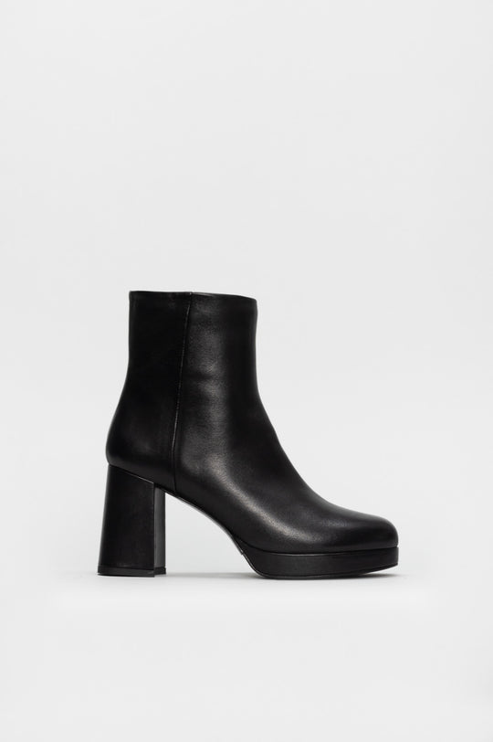 Platform Ankle Boot Sanel | Black Nappa Leather