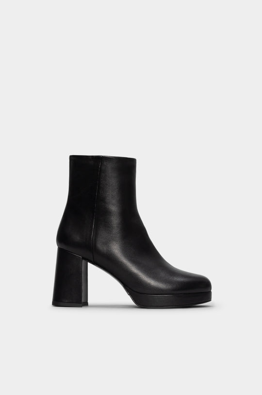 Platform Ankle Boot Sanel | Black Nappa Leather