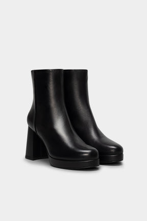 Platform Ankle Boot Sanel | Black Nappa Leather