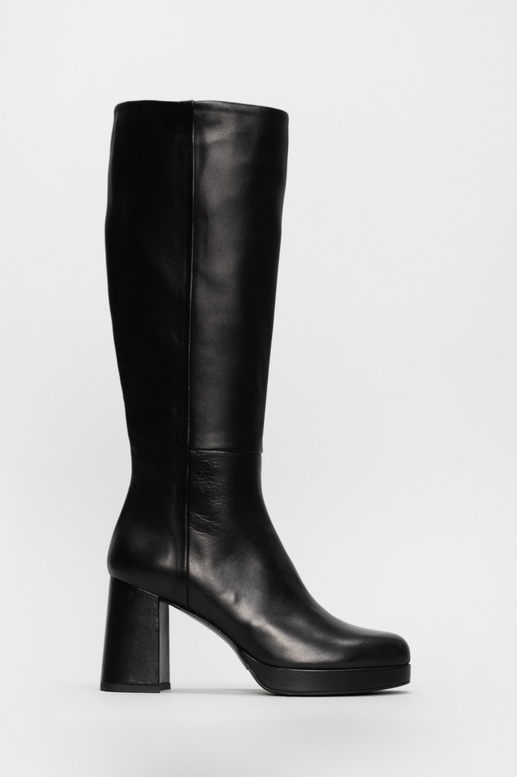 Platform High Boot Sanel | Black Nappa Leather