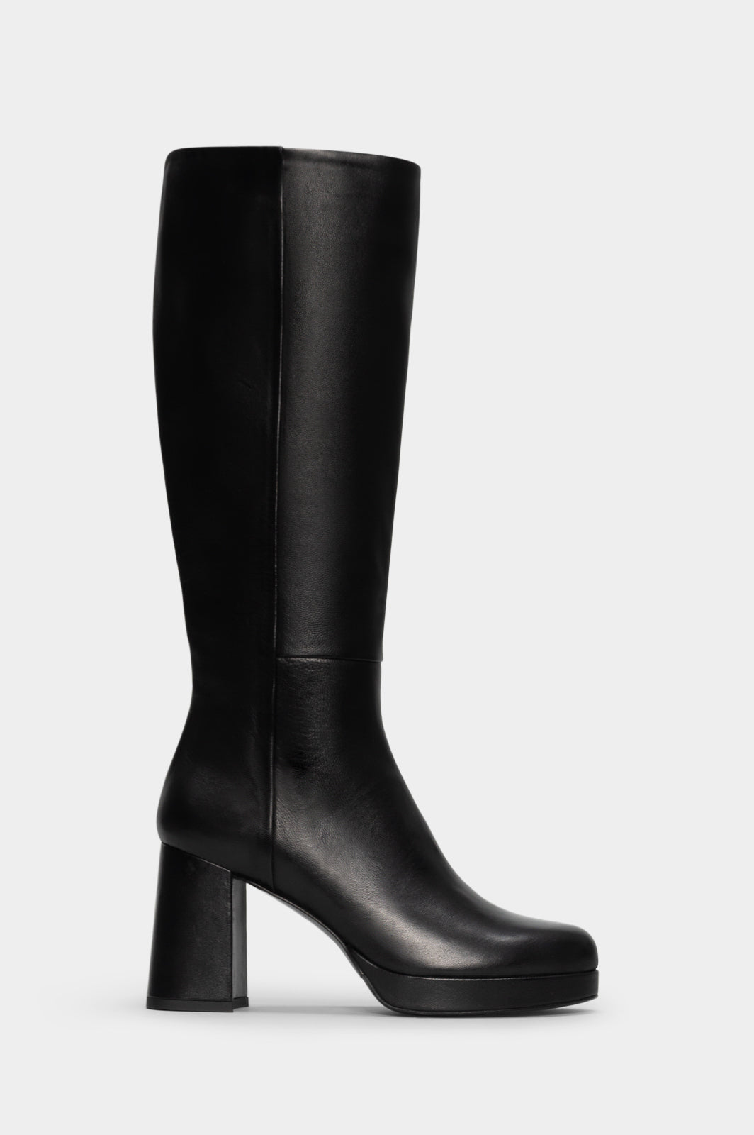 Platform High Boot Sanel | Black Nappa Leather
