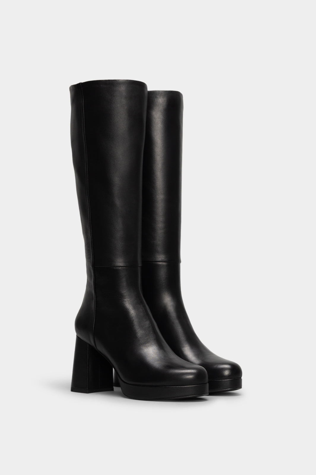 Platform High Boot Sanel | Black Nappa Leather