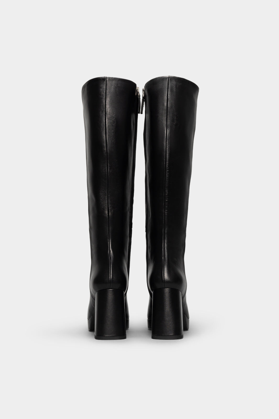 Platform High Boot Sanel | Black Nappa Leather